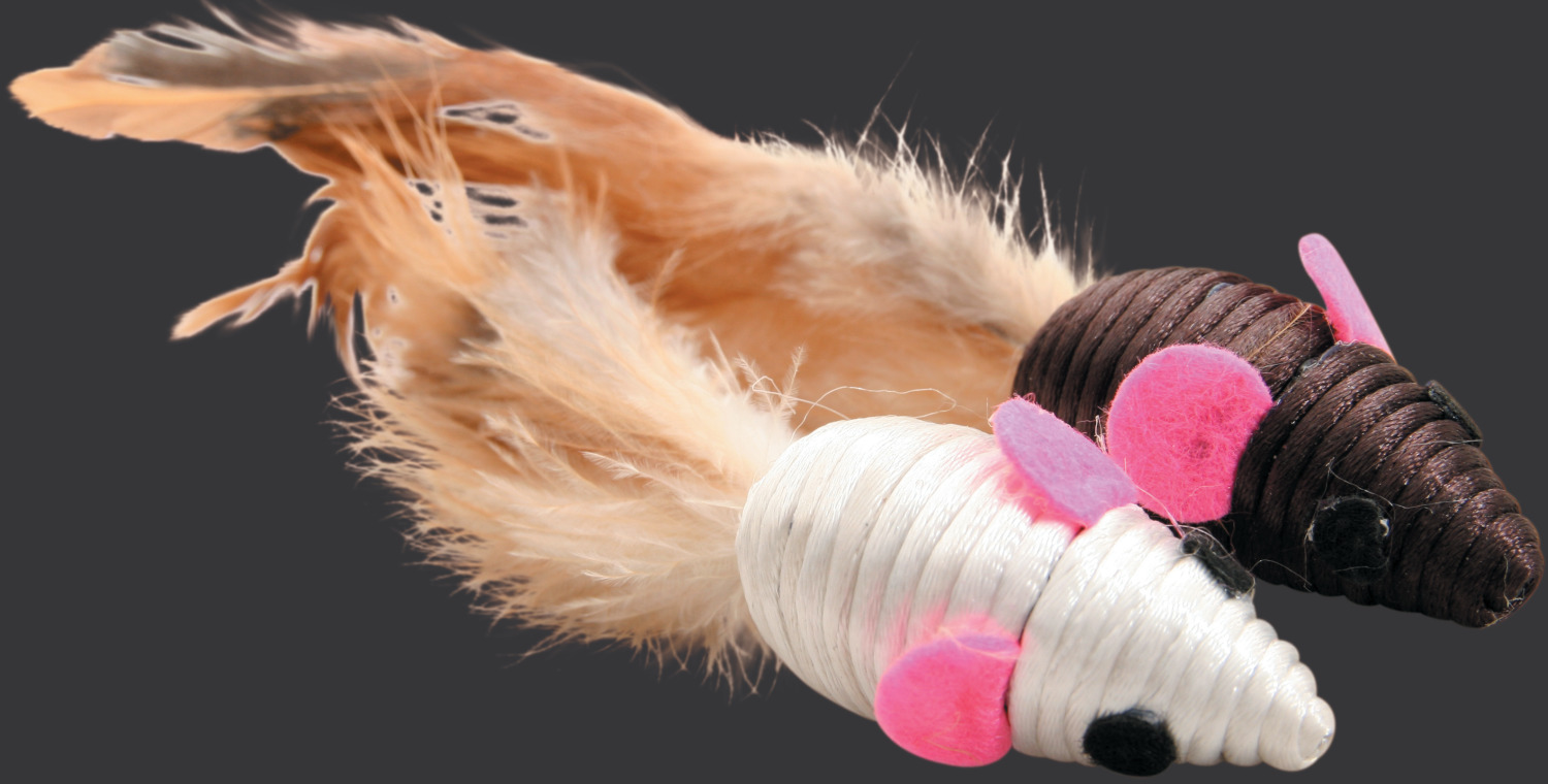 Lot de 2 souris jouet chat L 2 x p 2 x h 5 cm